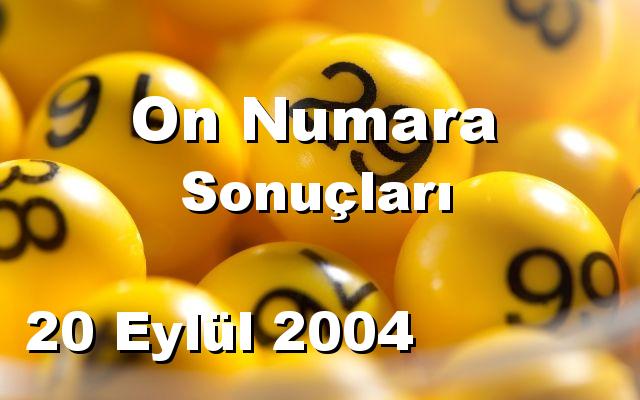 On Numara detay bilgiler 20/09/2004