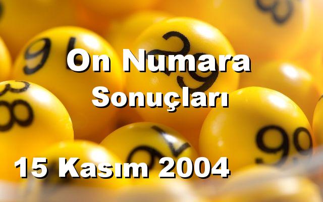 On Numara detay bilgiler 15/11/2004