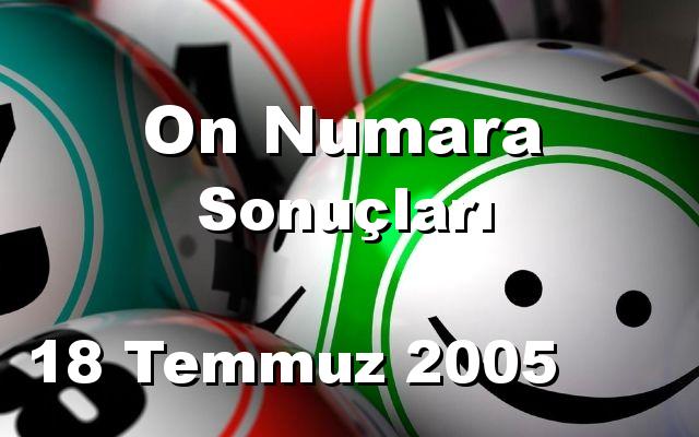 On Numara detay bilgiler 18/07/2005