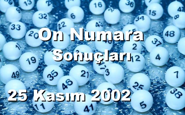 On Numara detay bilgiler 25/11/2002