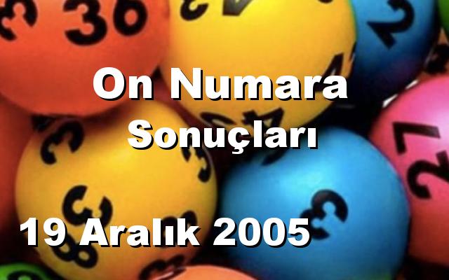 On Numara detay bilgiler 19/12/2005