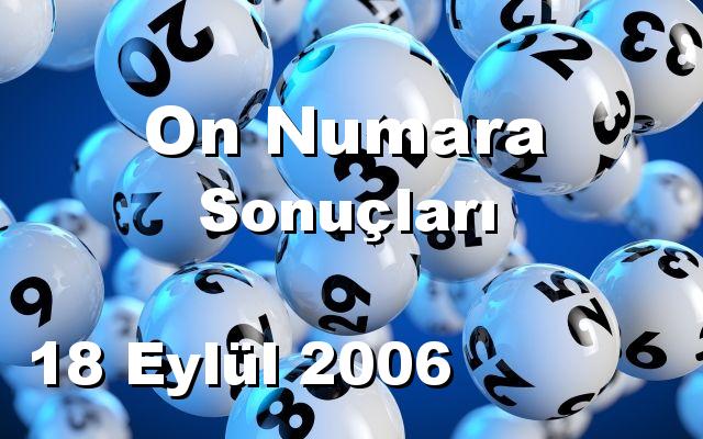 On Numara detay bilgiler 18/09/2006