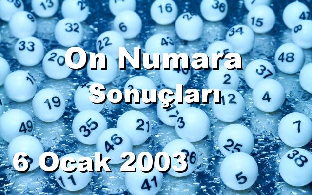 On Numara detay bilgiler 06/01/2003