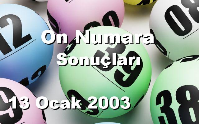 On Numara detay bilgiler 13/01/2003