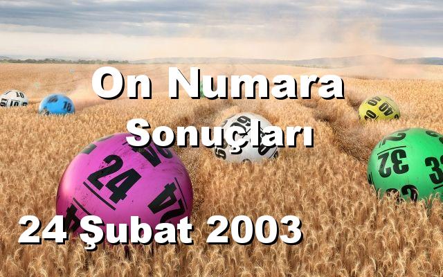 On Numara detay bilgiler 24/02/2003