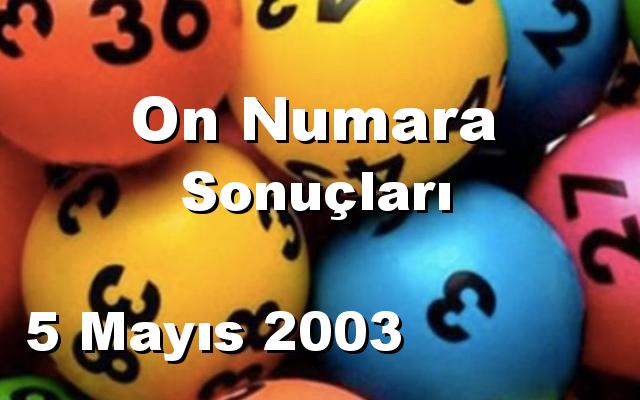 On Numara detay bilgiler 05/05/2003