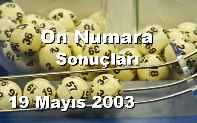 On Numara detay bilgiler 19/05/2003