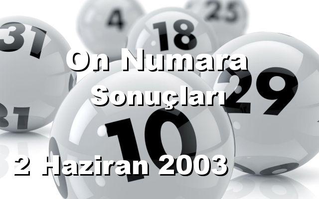 On Numara detay bilgiler 02/06/2003