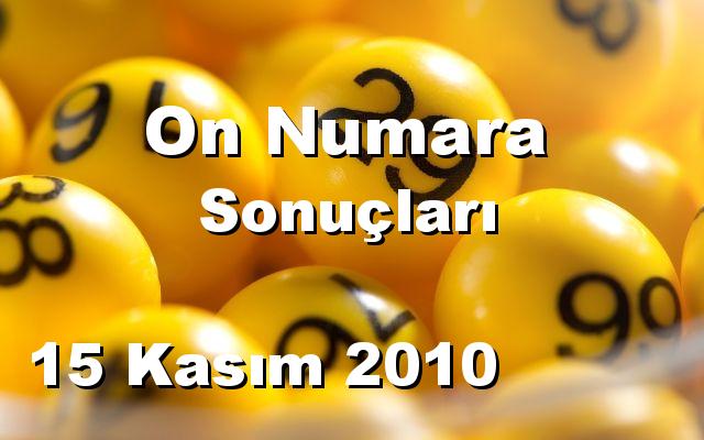 On Numara detay bilgiler 15/11/2010