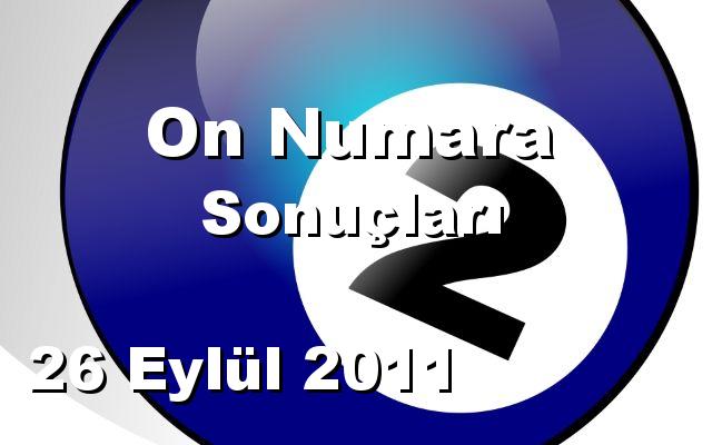 On Numara detay bilgiler 26/09/2011