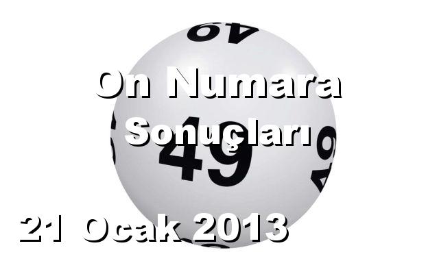 On Numara detay bilgiler 21/01/2013