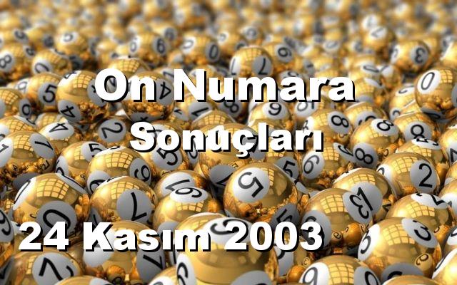 On Numara detay bilgiler 24/11/2003