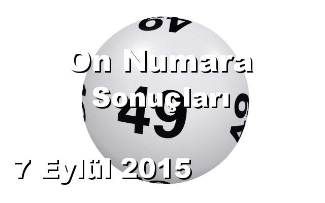 On Numara detay bilgiler 07/09/2015