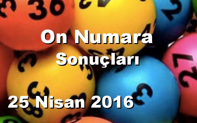 On Numara detay bilgiler 25/04/2016