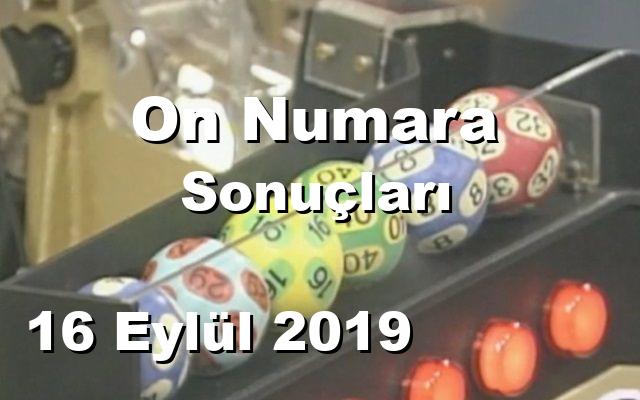 On Numara detay bilgiler 16/09/2019