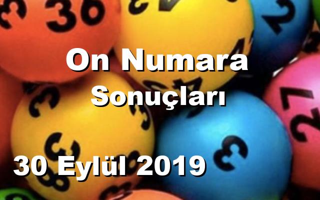 On Numara detay bilgiler 30/09/2019