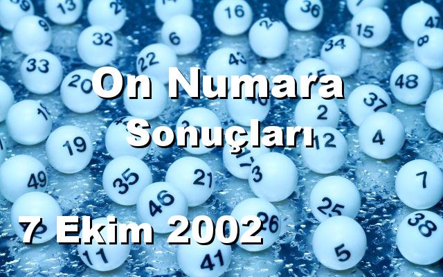 On Numara detay bilgiler 07/10/2002