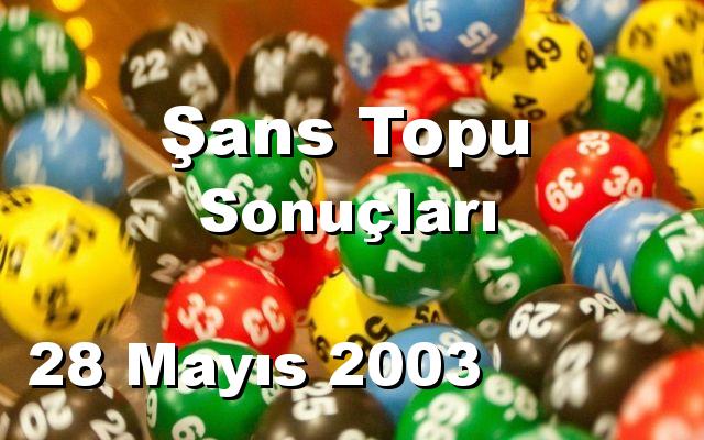 Şans Topu detay bilgiler 28/05/2003