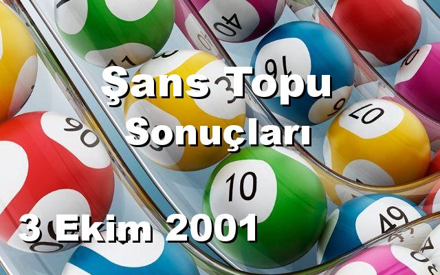 Şans Topu detay bilgiler 03/10/2001