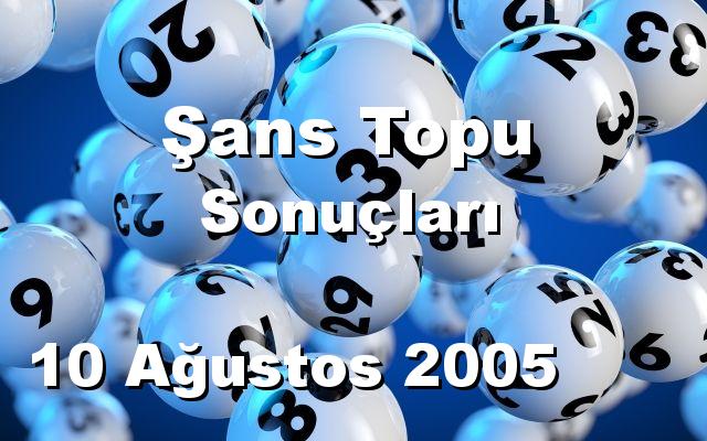 Şans Topu detay bilgiler 10/08/2005