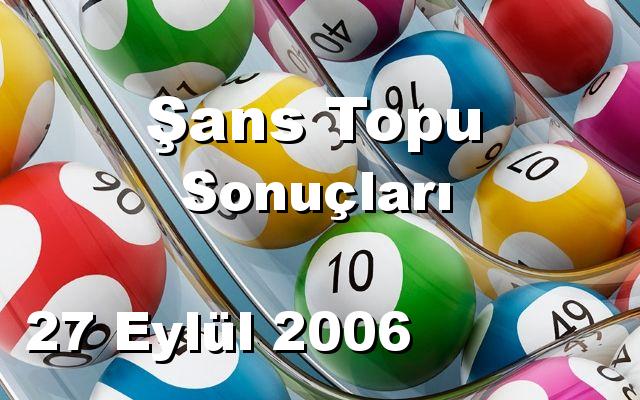 Şans Topu detay bilgiler 27/09/2006