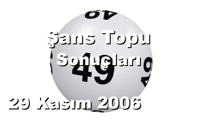 Şans Topu detay bilgiler 29/11/2006