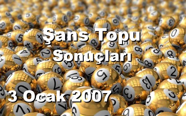 Şans Topu detay bilgiler 03/01/2007