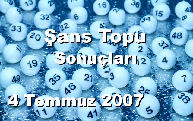 Şans Topu detay bilgiler 04/07/2007