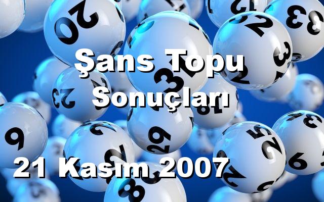 Şans Topu detay bilgiler 21/11/2007