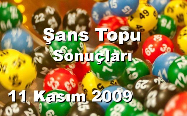 Şans Topu detay bilgiler 11/11/2009