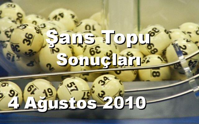 Şans Topu detay bilgiler 04/08/2010