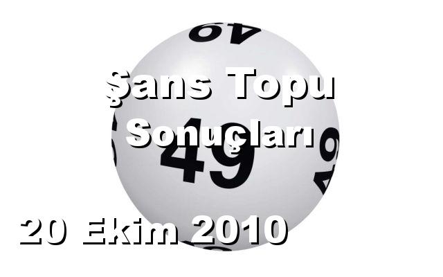 Şans Topu detay bilgiler 20/10/2010