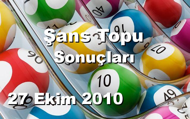 Şans Topu detay bilgiler 27/10/2010