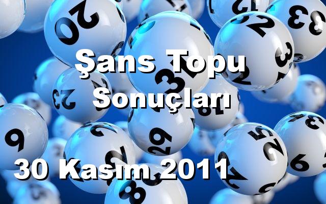 Şans Topu detay bilgiler 30/11/2011