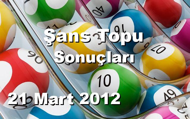 Şans Topu detay bilgiler 21/03/2012