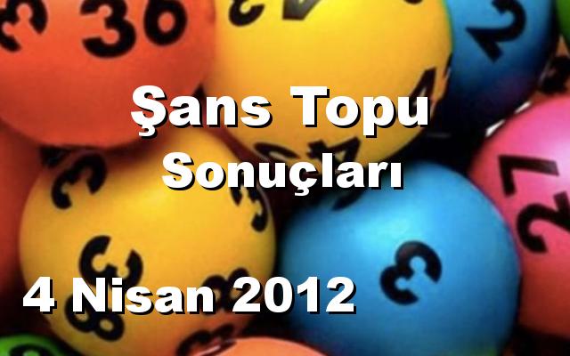 Şans Topu detay bilgiler 04/04/2012