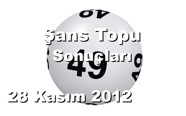 Şans Topu detay bilgiler 28/11/2012