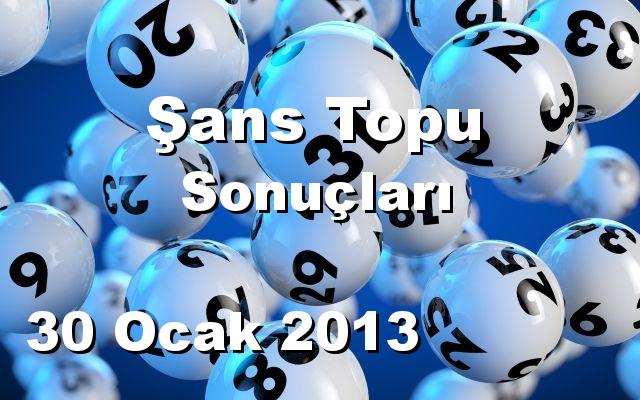 Şans Topu detay bilgiler 30/01/2013