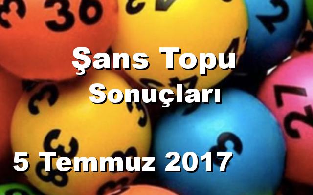 Şans Topu detay bilgiler 05/07/2017