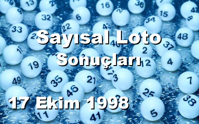 Sayısal Loto detay bilgiler 17/10/1998