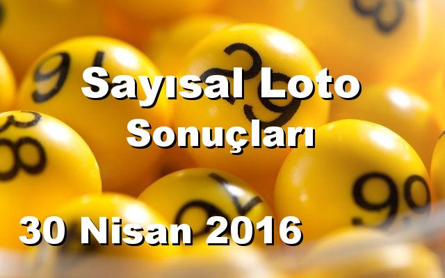 Sayısal Loto detay bilgiler 30/04/2016