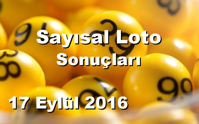 Sayısal Loto detay bilgiler 17/09/2016