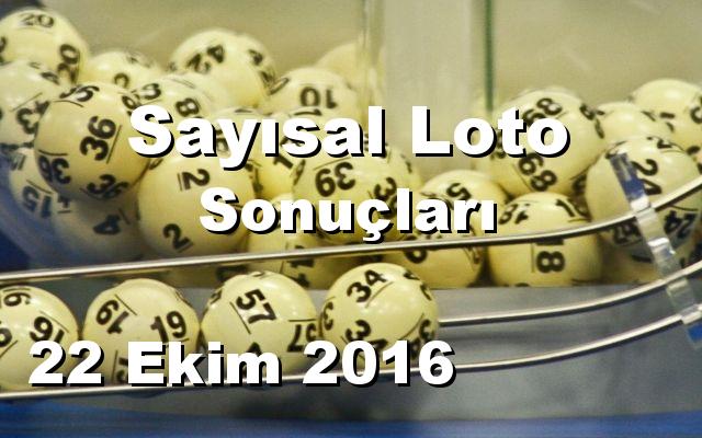 Sayısal Loto detay bilgiler 22/10/2016