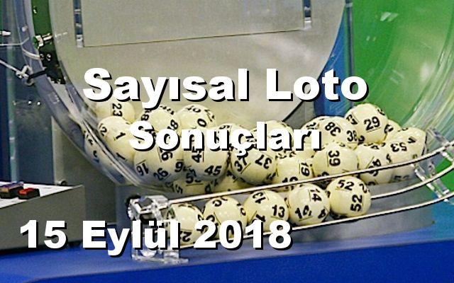 Sayısal Loto detay bilgiler 15/09/2018