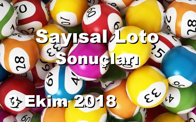 Sayısal Loto detay bilgiler 03/10/2018