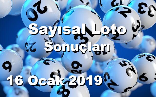 Sayısal Loto detay bilgiler 16/01/2019