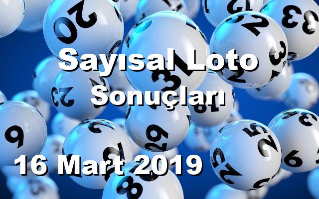 Sayısal Loto detay bilgiler 16/03/2019