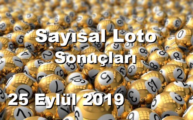 Sayısal Loto detay bilgiler 25/09/2019