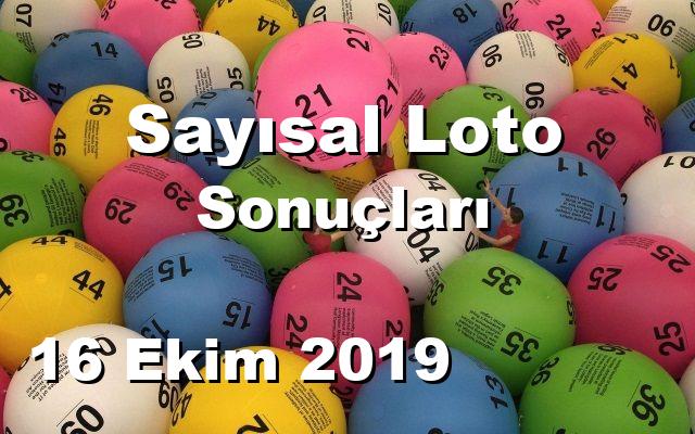 Sayısal Loto detay bilgiler 16/10/2019