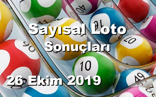 Sayısal Loto detay bilgiler 26/10/2019